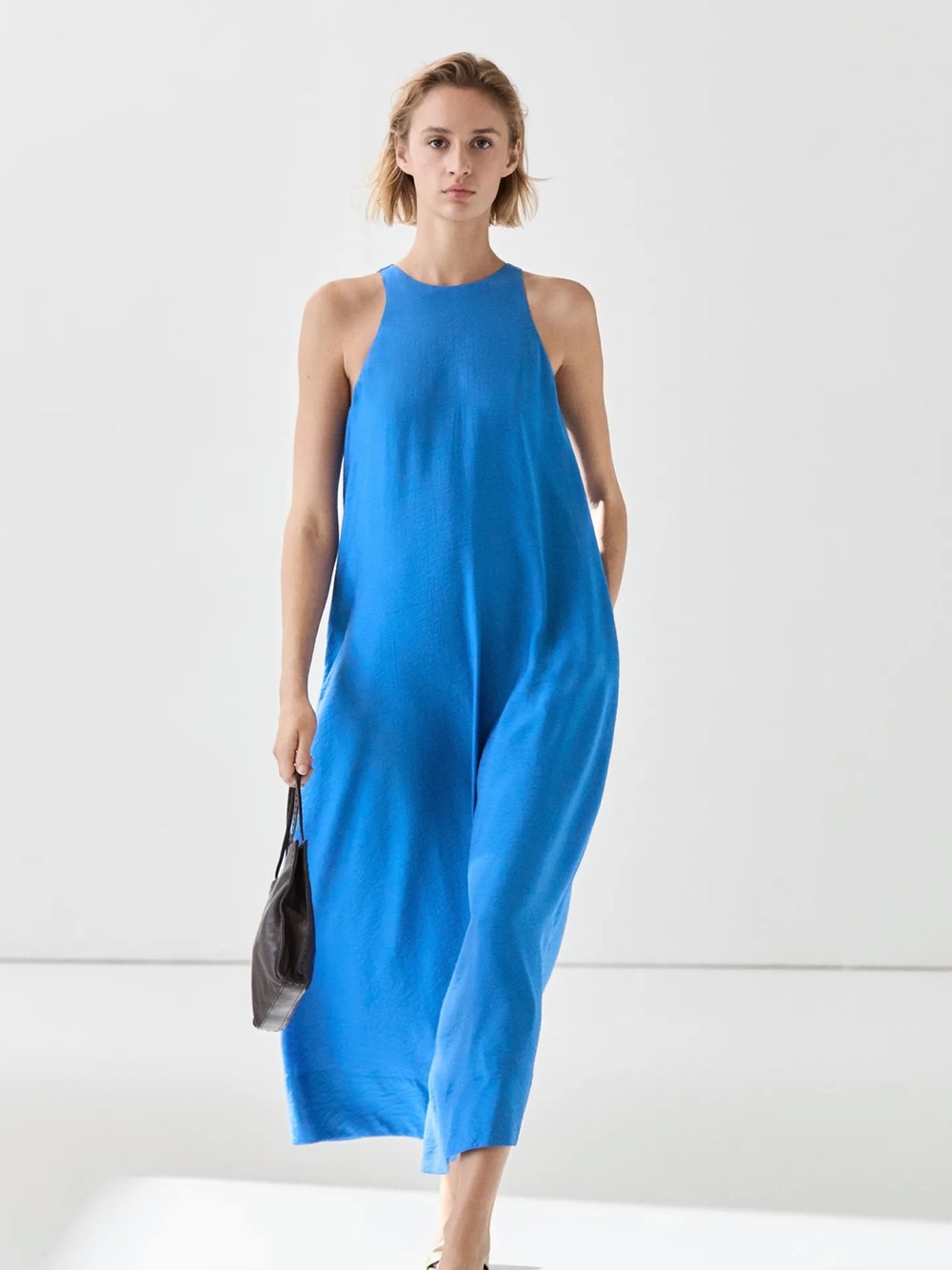 Massimo Dutti NWT FLOWING LONG HALTER DRESS 6607/509